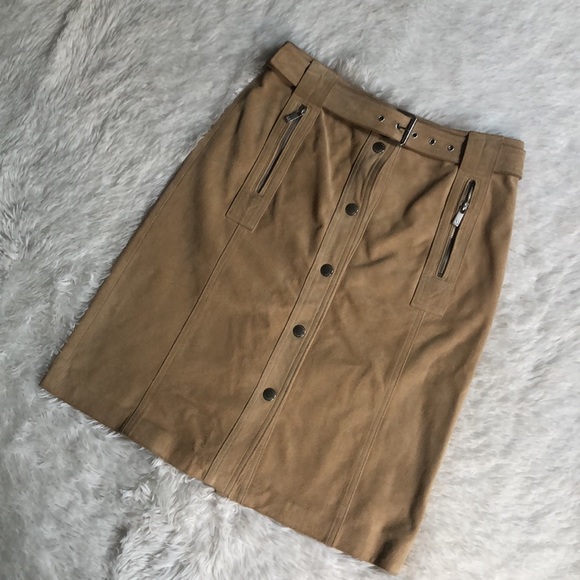 Michael Kors Vintage 2004 Leather Suede Skirt 🔥 - Picture 2 of 9